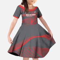 Custom New Caledonia Football Family Matching Tank Maxi Dress and Hawaiian Shirt Allez Les Cagous Grey Version - Polynesian Pride