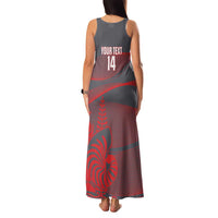 Custom New Caledonia Football Family Matching Tank Maxi Dress and Hawaiian Shirt Allez Les Cagous Grey Version - Polynesian Pride