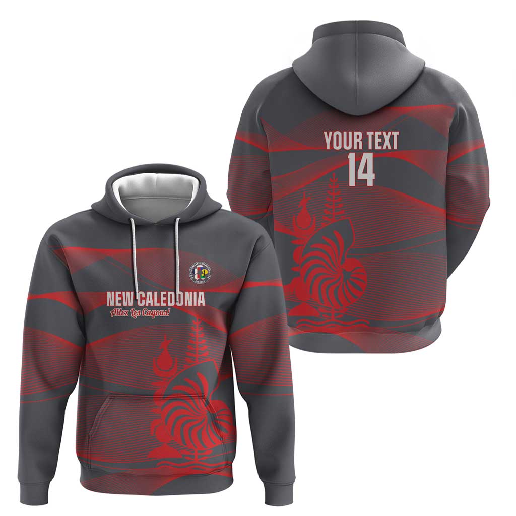 Custom New Caledonia Football Hoodie Allez Les Cagous Grey Version - Polynesian Pride