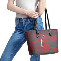 Custom New Caledonia Football Leather Tote Bag Allez Les Cagous Grey Version - Polynesian Pride