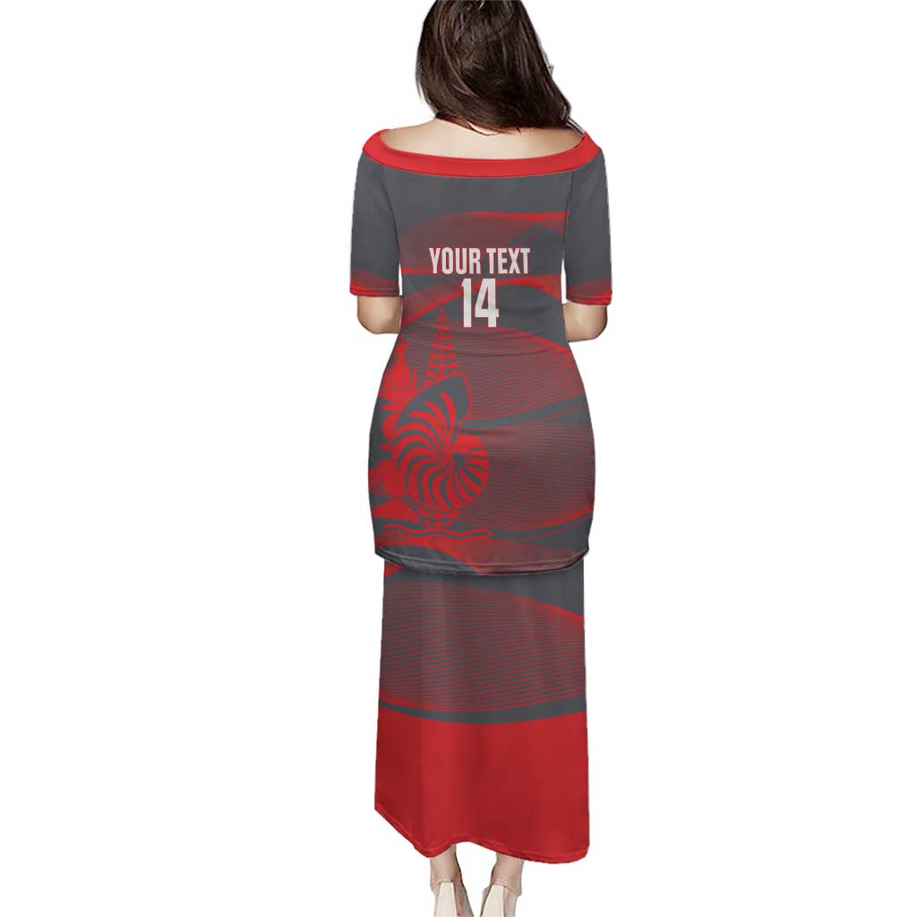 Custom New Caledonia Football Puletasi Allez Les Cagous Grey Version - Polynesian Pride