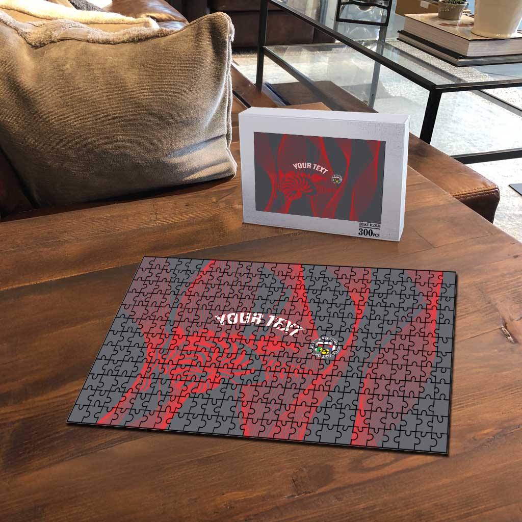 Custom New Caledonia Football Puzzle Allez Les Cagous Grey Version - Polynesian Pride