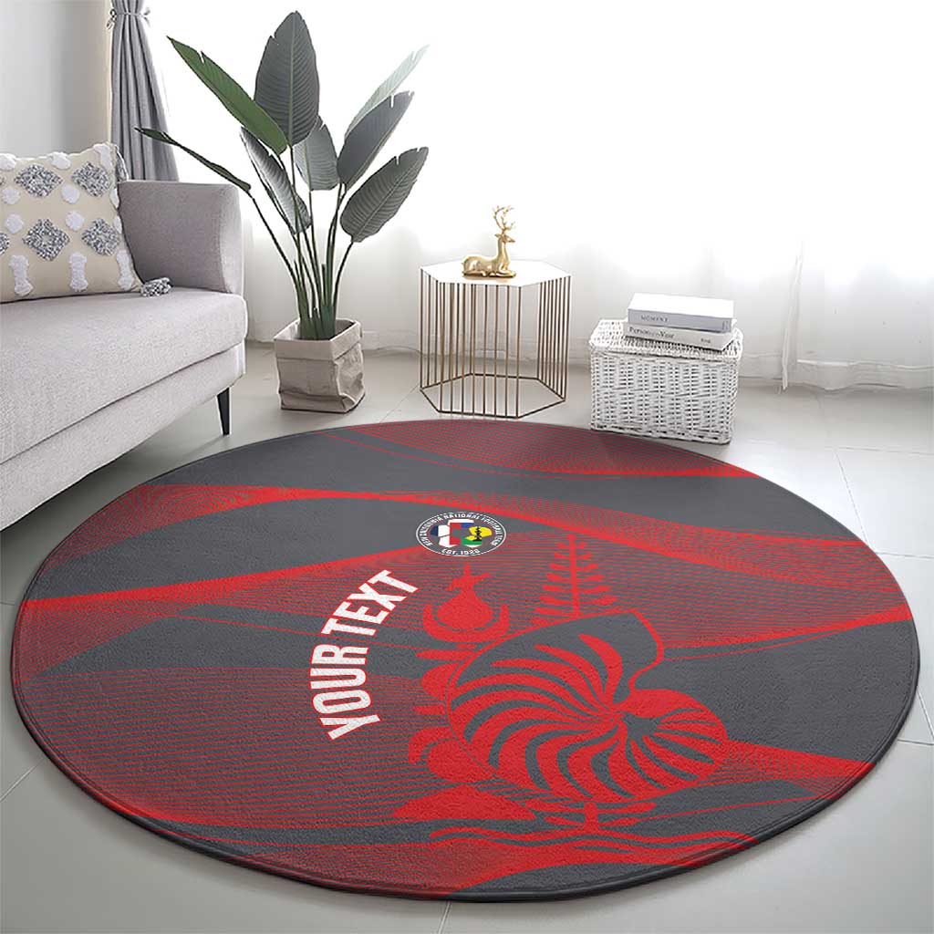 Custom New Caledonia Football Round Carpet Allez Les Cagous Grey Version LT14 - Polynesian Pride