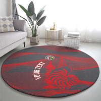 Custom New Caledonia Football Round Carpet Allez Les Cagous Grey Version LT14 - Polynesian Pride