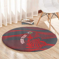 Custom New Caledonia Football Round Carpet Allez Les Cagous Grey Version LT14 - Polynesian Pride