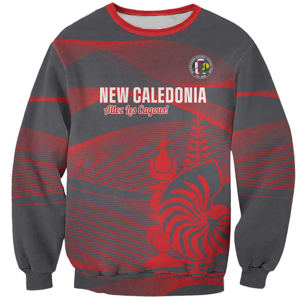 Custom New Caledonia Football Sweatshirt Allez Les Cagous Grey Version - Polynesian Pride