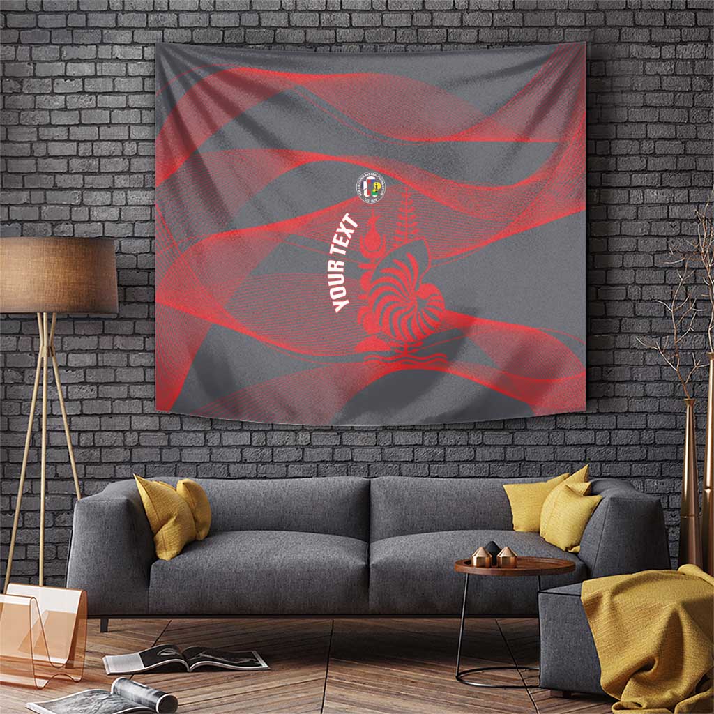 Custom New Caledonia Football Tapestry Allez Les Cagous Grey Version LT14 Grey - Polynesian Pride