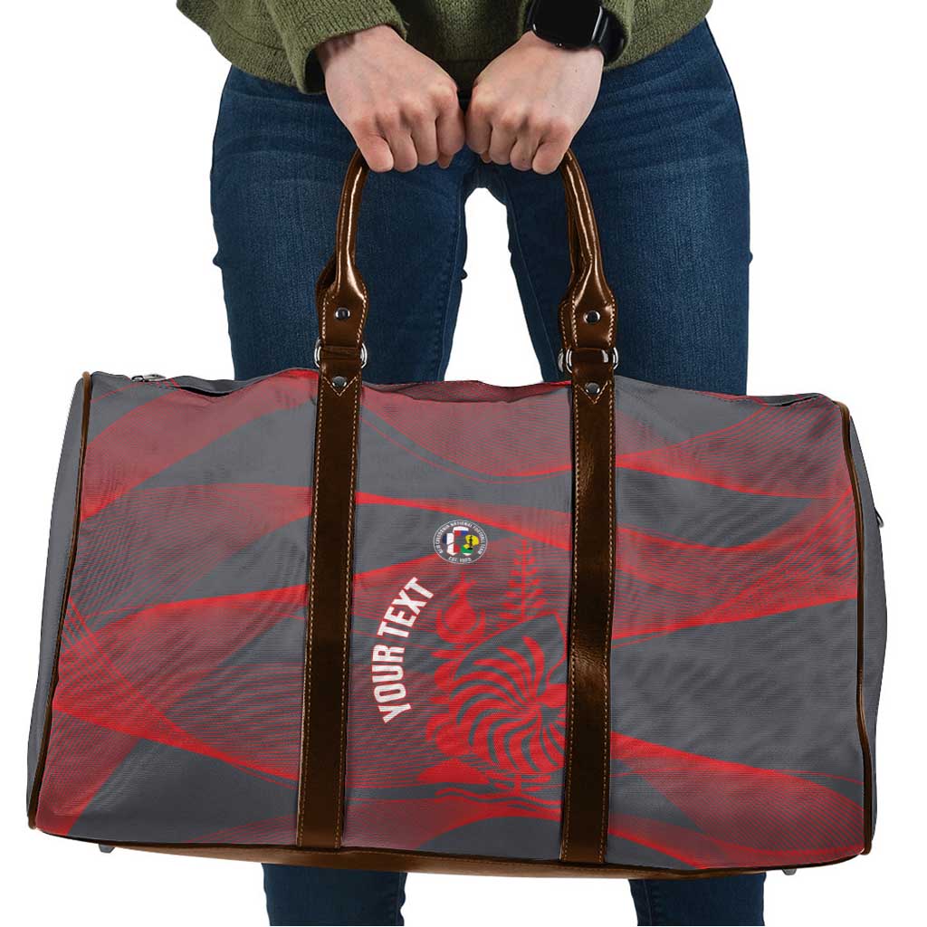 Custom New Caledonia Football Travel Bag Allez Les Cagous Grey Version LT14 Grey - Polynesian Pride