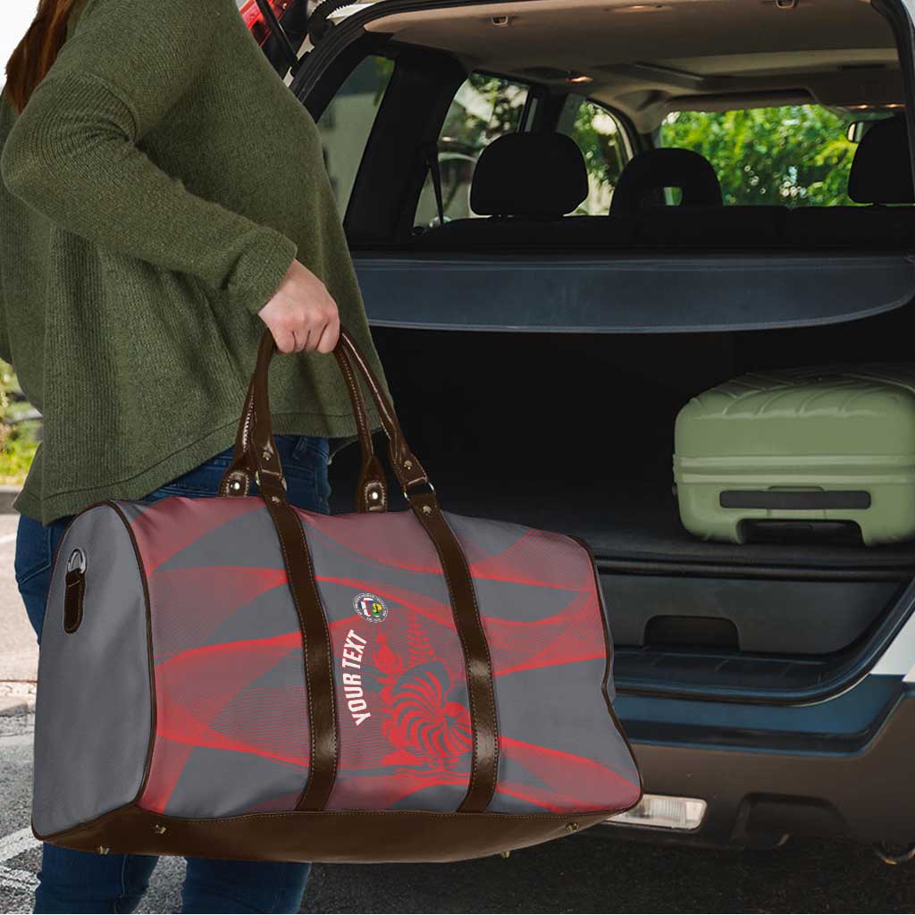 Custom New Caledonia Football Travel Bag Allez Les Cagous Grey Version - Polynesian Pride
