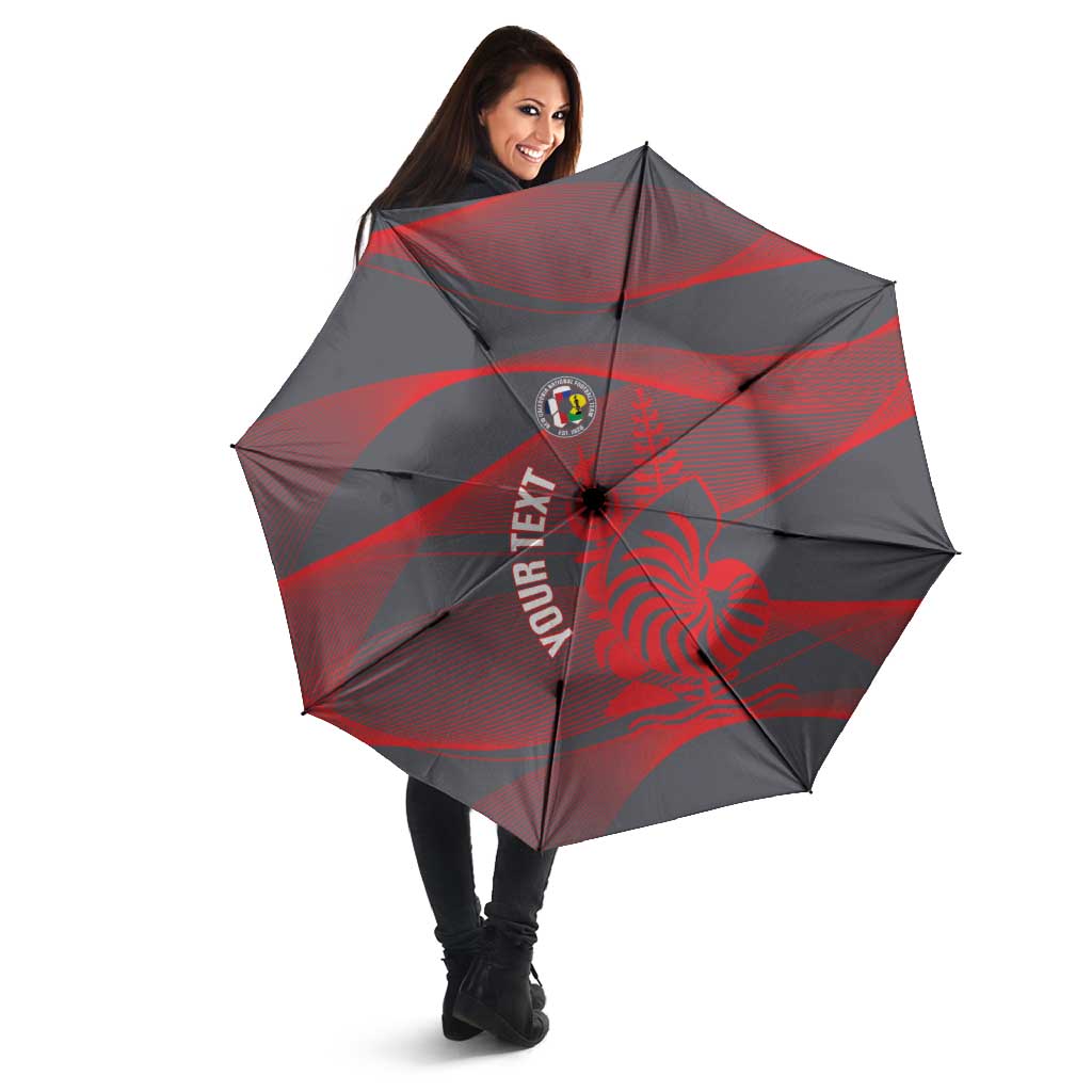 Custom New Caledonia Football Umbrella Allez Les Cagous Grey Version LT14 - Polynesian Pride