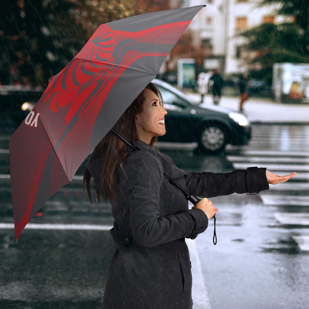 Custom New Caledonia Football Umbrella Allez Les Cagous Grey Version LT14 - Polynesian Pride