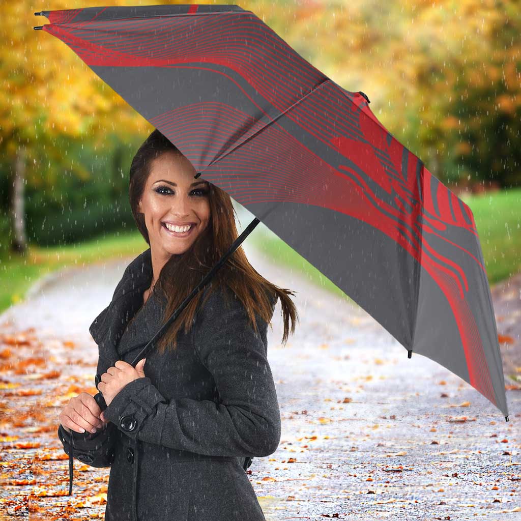Custom New Caledonia Football Umbrella Allez Les Cagous Grey Version LT14 - Polynesian Pride