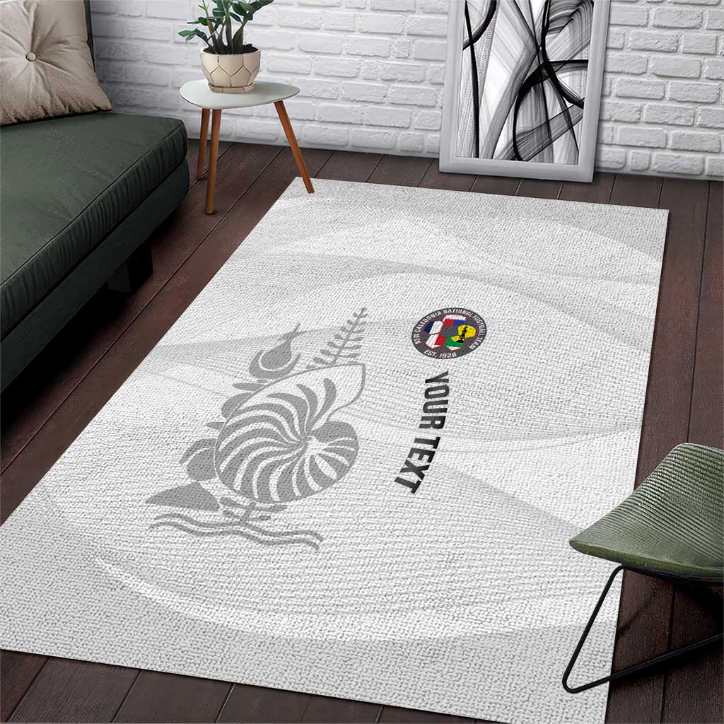 Custom New Caledonia Football Area Rug Allez Les Cagous White Version - Polynesian Pride
