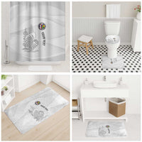 Custom New Caledonia Football Bathroom Set Allez Les Cagous White Version - Polynesian Pride