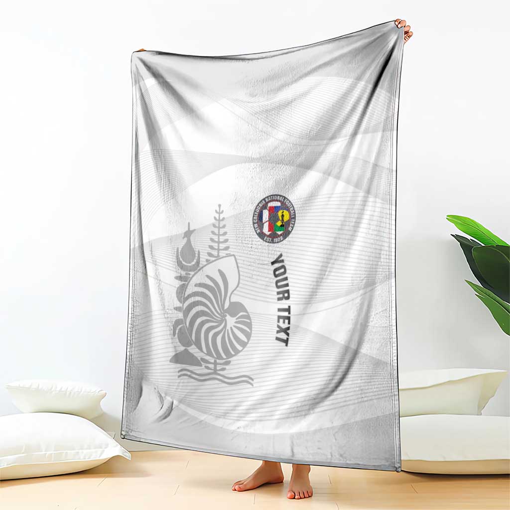 Custom New Caledonia Football Blanket Allez Les Cagous White Version - Polynesian Pride