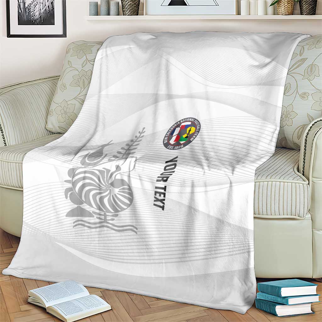 Custom New Caledonia Football Blanket Allez Les Cagous White Version - Polynesian Pride