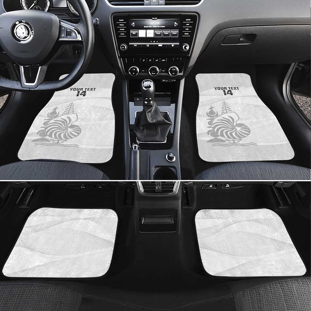 Custom New Caledonia Football Car Mats Allez Les Cagous White Version LT14 Set 4pcs White - Polynesian Pride