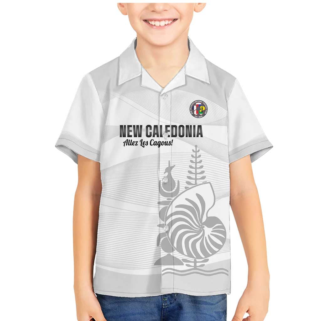 Custom New Caledonia Football Family Matching Mermaid Dress and Hawaiian Shirt Allez Les Cagous White Version - Polynesian Pride