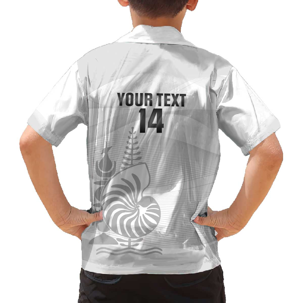 Custom New Caledonia Football Family Matching Off The Shoulder Long Sleeve Dress and Hawaiian Shirt Allez Les Cagous White Version - Polynesian Pride