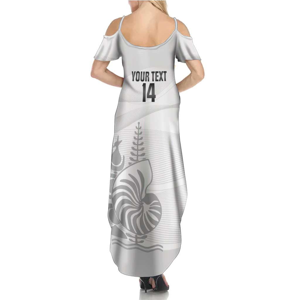Custom New Caledonia Football Family Matching Summer Maxi Dress and Hawaiian Shirt Allez Les Cagous White Version - Polynesian Pride