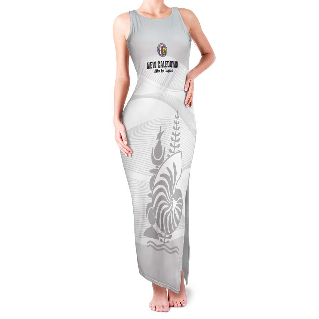 Custom New Caledonia Football Family Matching Tank Maxi Dress and Hawaiian Shirt Allez Les Cagous White Version - Polynesian Pride