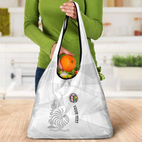 Custom New Caledonia Football Grocery Bag Allez Les Cagous White Version - Polynesian Pride