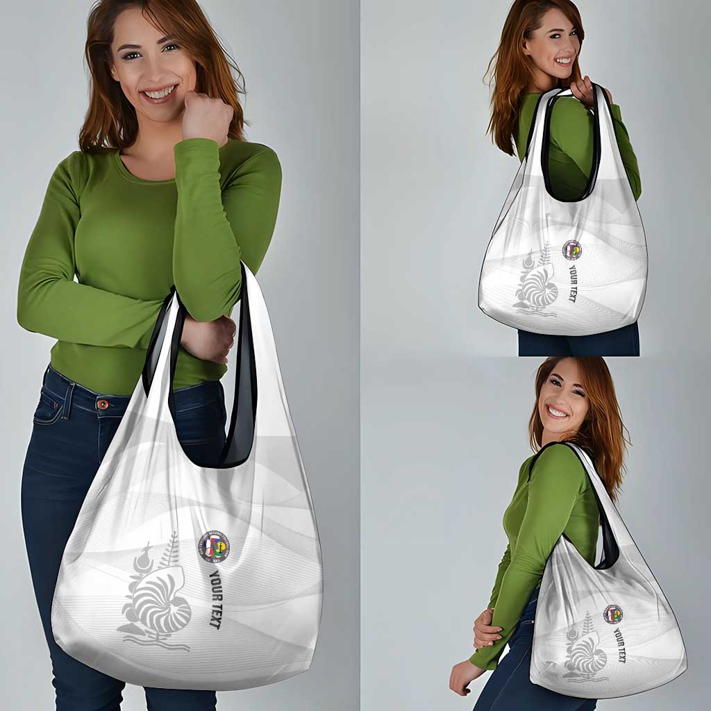 Custom New Caledonia Football Grocery Bag Allez Les Cagous White Version - Polynesian Pride