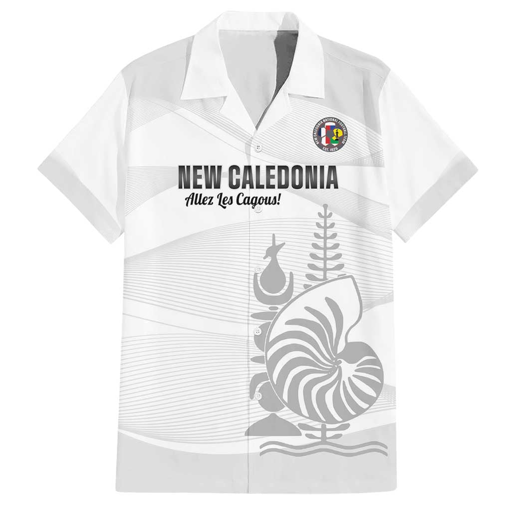 Custom New Caledonia Football Hawaiian Shirt Allez Les Cagous White Version LT14 White - Polynesian Pride