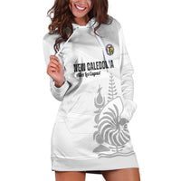 Custom New Caledonia Football Hoodie Dress Allez Les Cagous White Version - Polynesian Pride