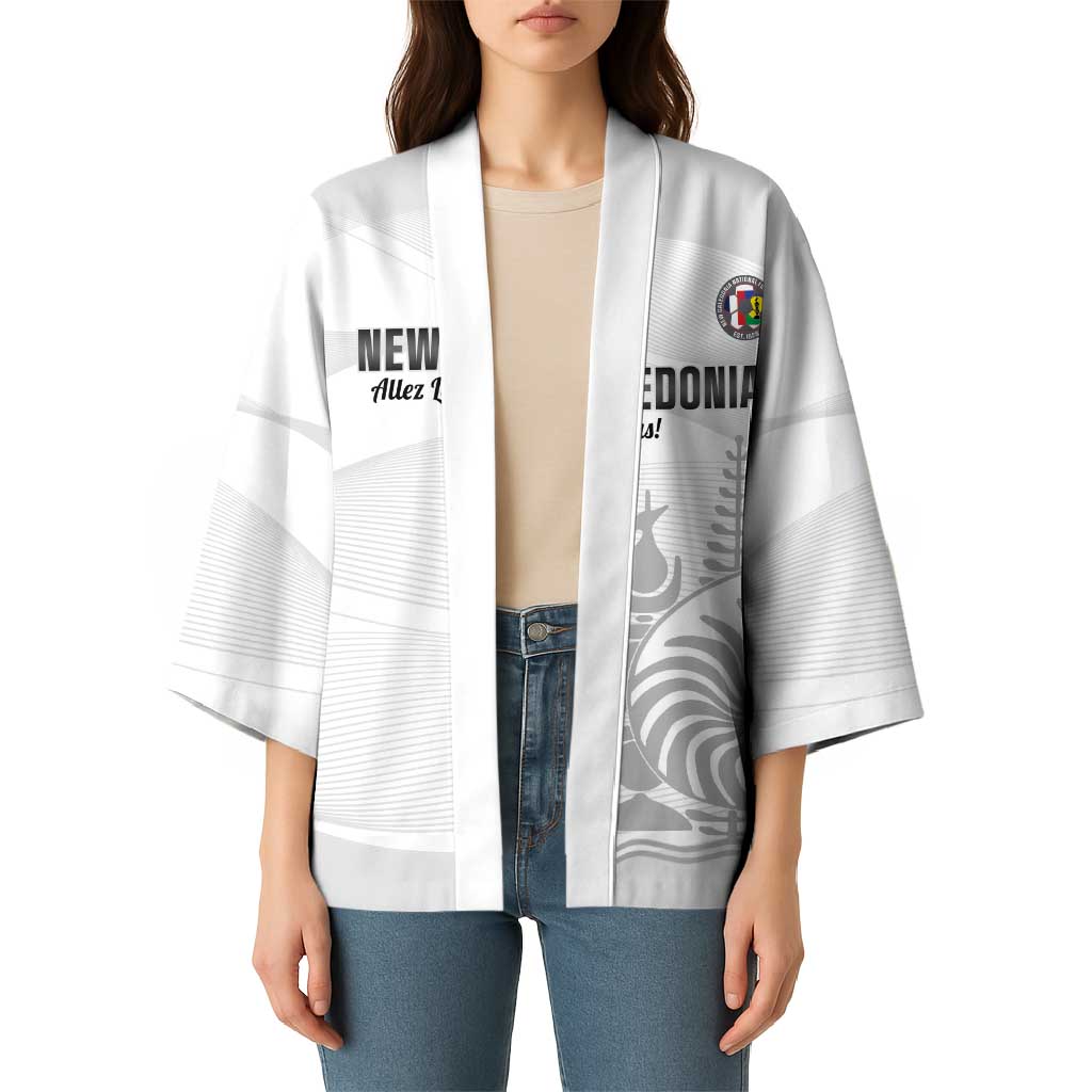 Custom New Caledonia Football Kimono Allez Les Cagous White Version - Polynesian Pride