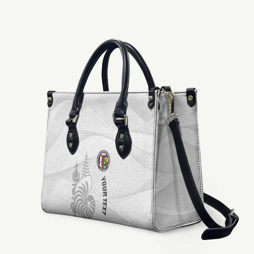 Custom New Caledonia Football Leather Bag Allez Les Cagous White Version LT14 White - Polynesian Pride