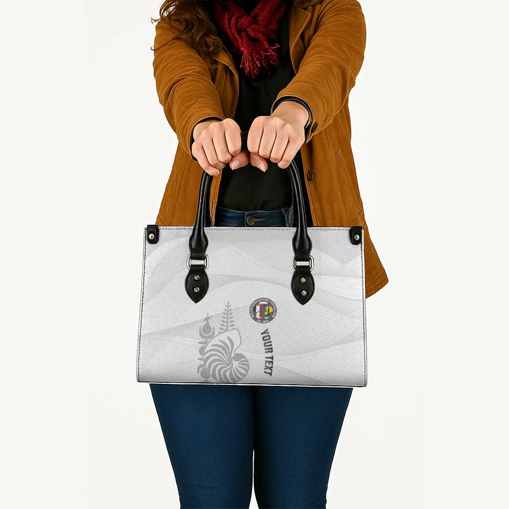Custom New Caledonia Football Leather Bag Allez Les Cagous White Version - Polynesian Pride