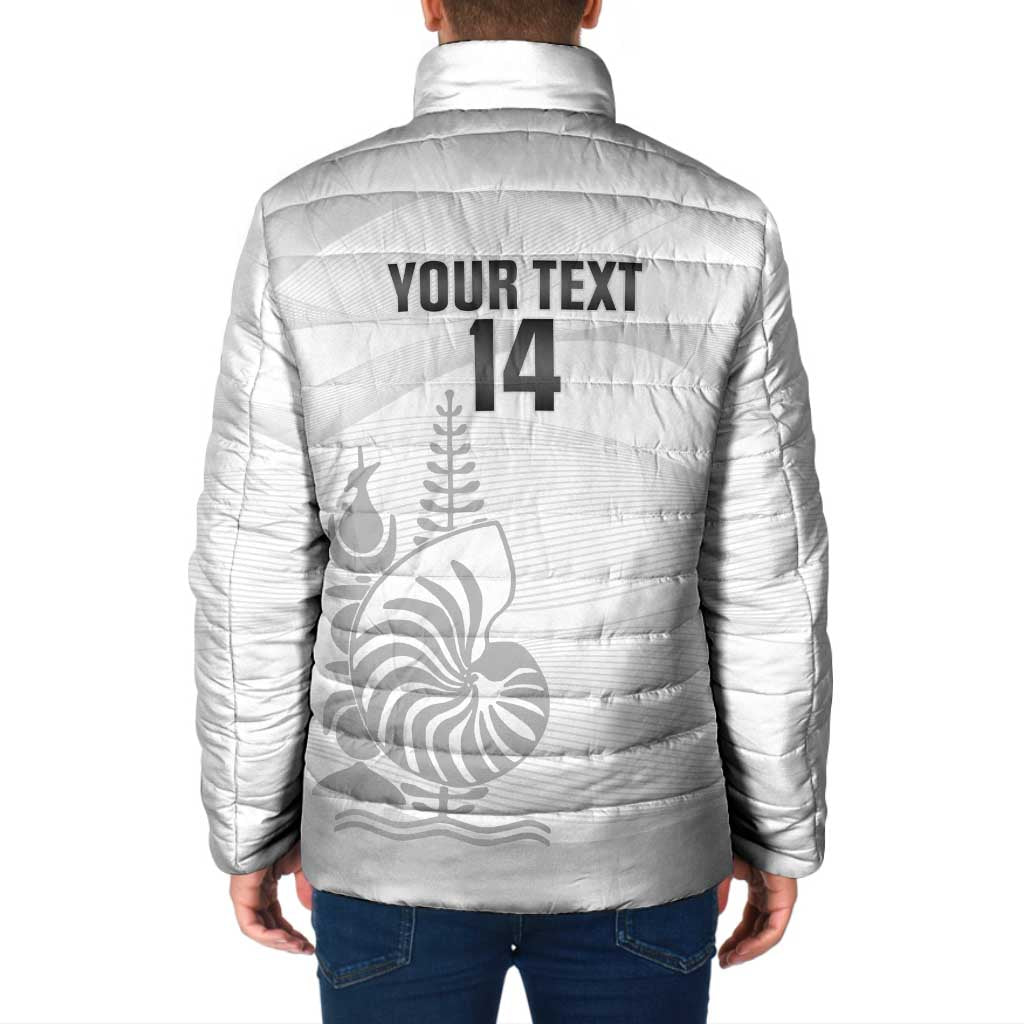 Custom New Caledonia Football Padded Jacket Allez Les Cagous White Version LT14 - Polynesian Pride