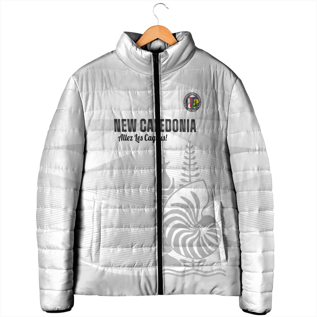 Custom New Caledonia Football Padded Jacket Allez Les Cagous White Version LT14 - Polynesian Pride