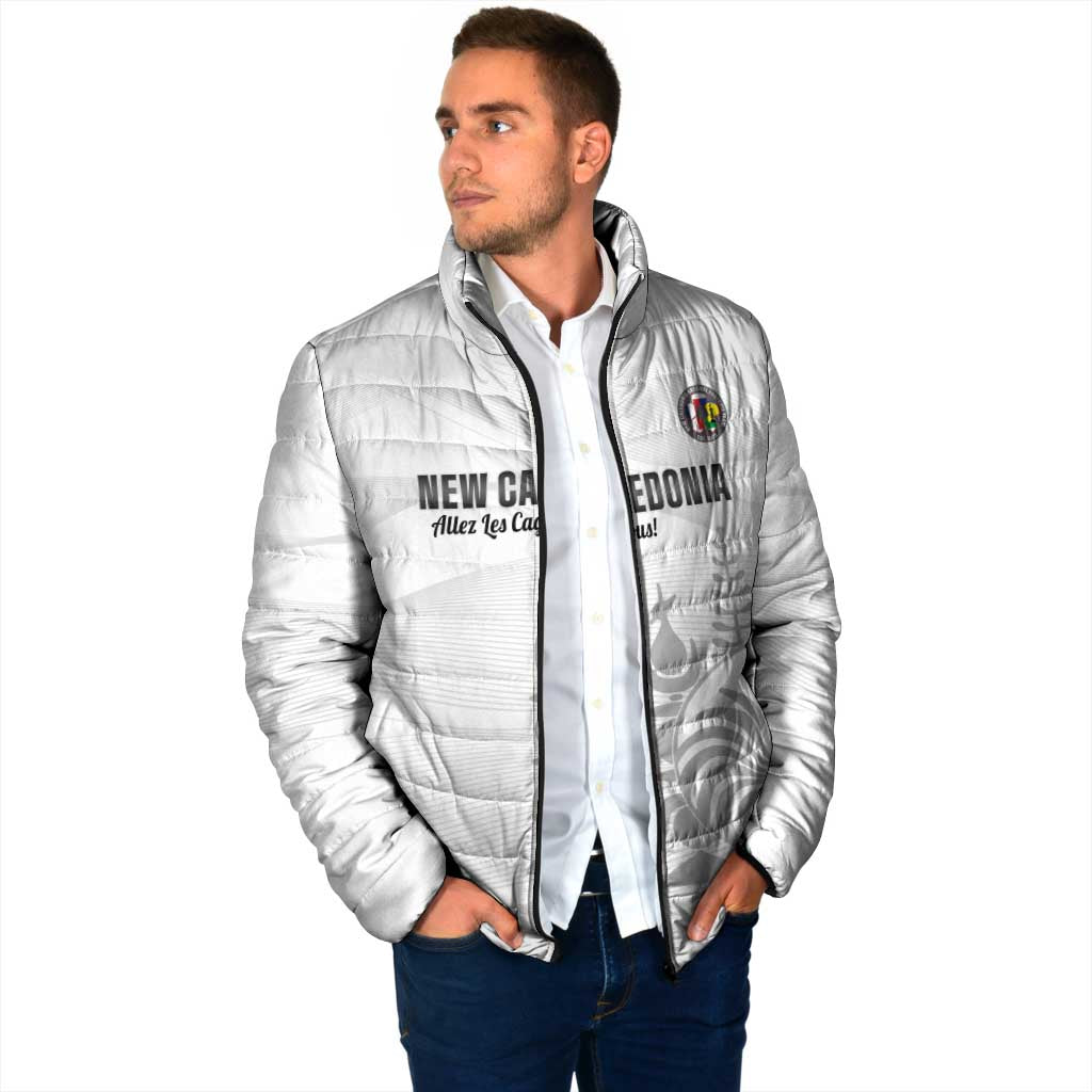 Custom New Caledonia Football Padded Jacket Allez Les Cagous White Version LT14 - Polynesian Pride
