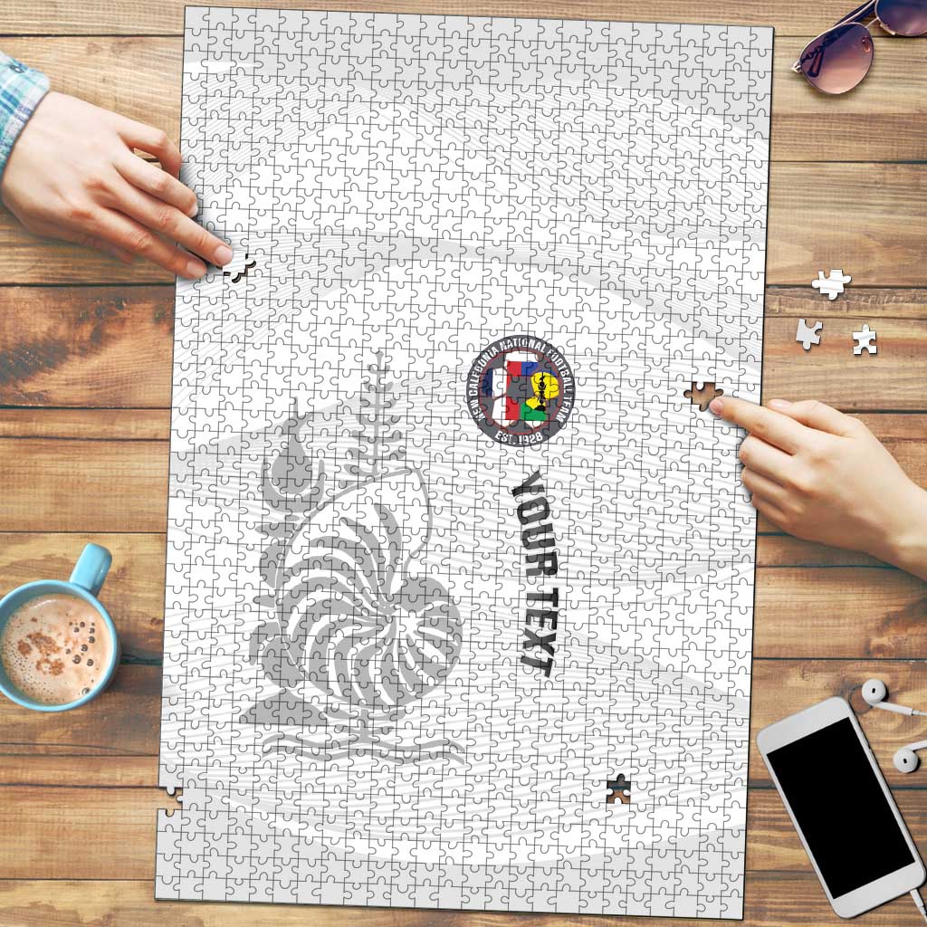 Custom New Caledonia Football Puzzle Allez Les Cagous White Version LT14 White - Polynesian Pride