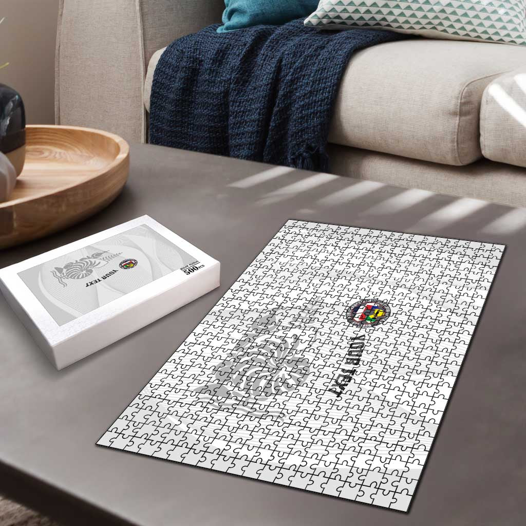 Custom New Caledonia Football Puzzle Allez Les Cagous White Version - Polynesian Pride