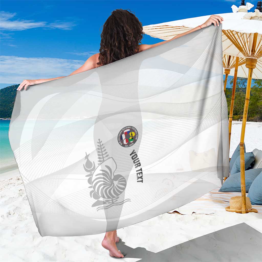 Custom New Caledonia Football Sarong Allez Les Cagous White Version LT14 One Size 44 x 66 inches White - Polynesian Pride