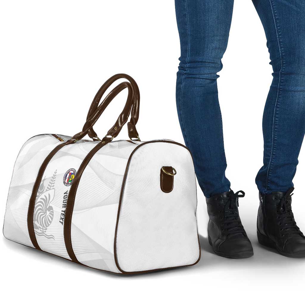 Custom New Caledonia Football Travel Bag Allez Les Cagous White Version LT14 - Polynesian Pride