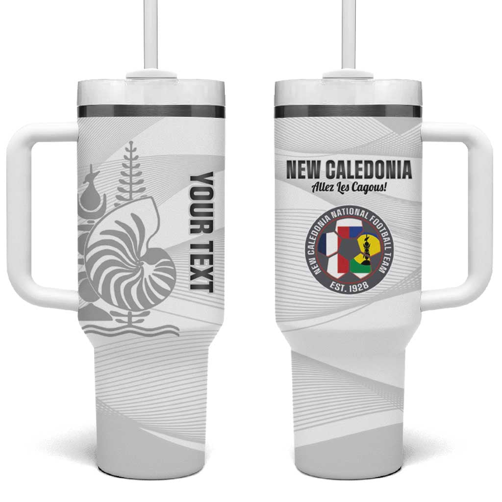 Custom New Caledonia Football Tumbler With Handle Allez Les Cagous White Version - Polynesian Pride