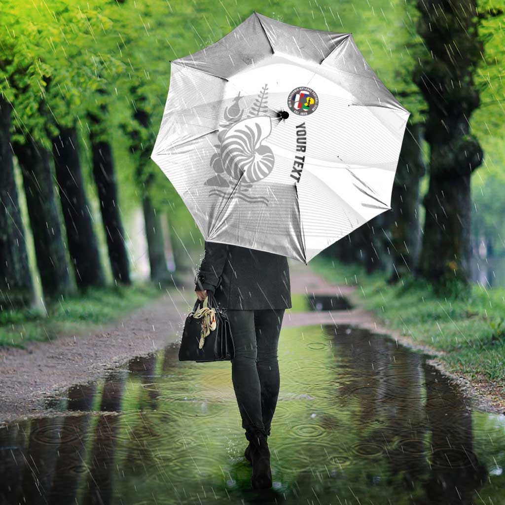 Custom New Caledonia Football Umbrella Allez Les Cagous White Version - Polynesian Pride