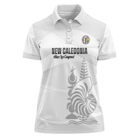 Custom New Caledonia Football Women Polo Shirt Allez Les Cagous White Version - Polynesian Pride
