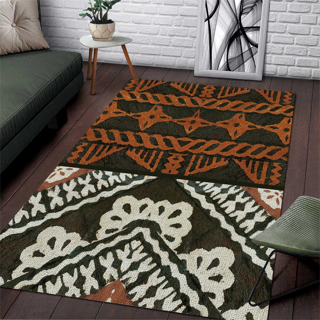 Bula Fiji Tapa Area Rug Fijian Masi Vintage Vibes - Polynesian Pride