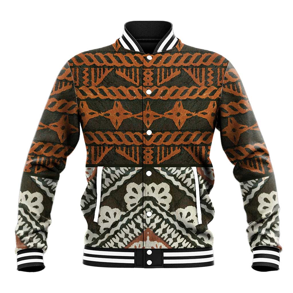 Bula Fiji Tapa Baseball Jacket Fijian Masi Vintage Vibes LT14 Unisex Brown - Polynesian Pride