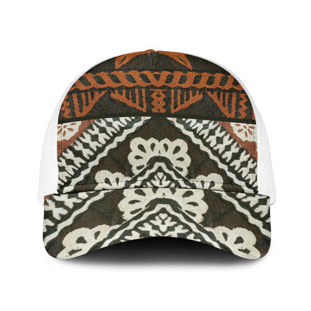 Bula Fiji Tapa Baseball Net Cap Fijian Masi Vintage Vibes - Polynesian Pride