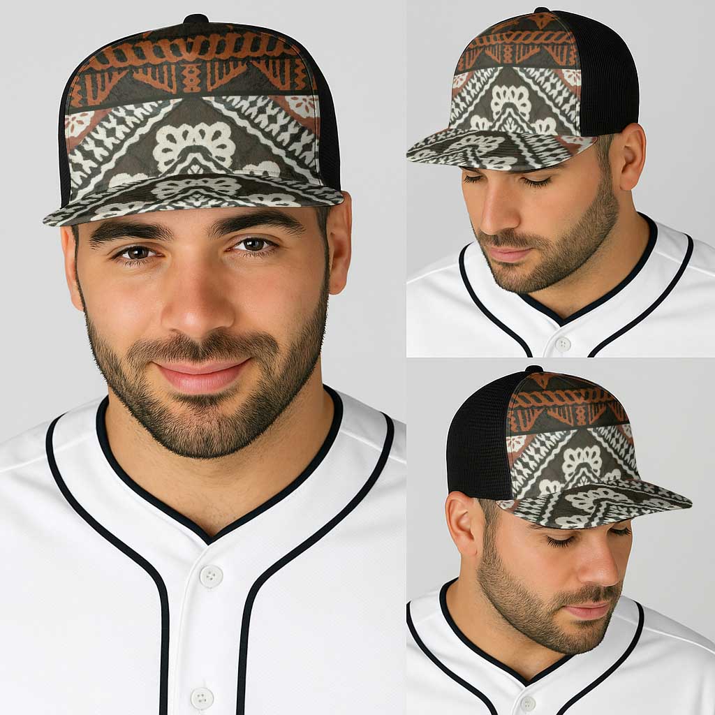 Bula Fiji Tapa Baseball Net Cap Fijian Masi Vintage Vibes - Polynesian Pride
