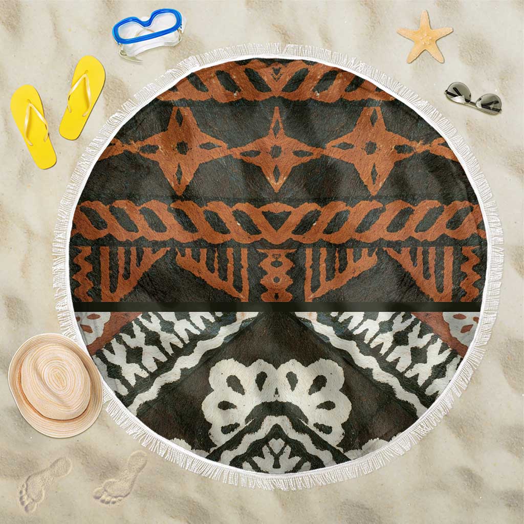 Bula Fiji Tapa Beach Blanket Fijian Masi Vintage Vibes LT14 One Size 150cm Brown - Polynesian Pride