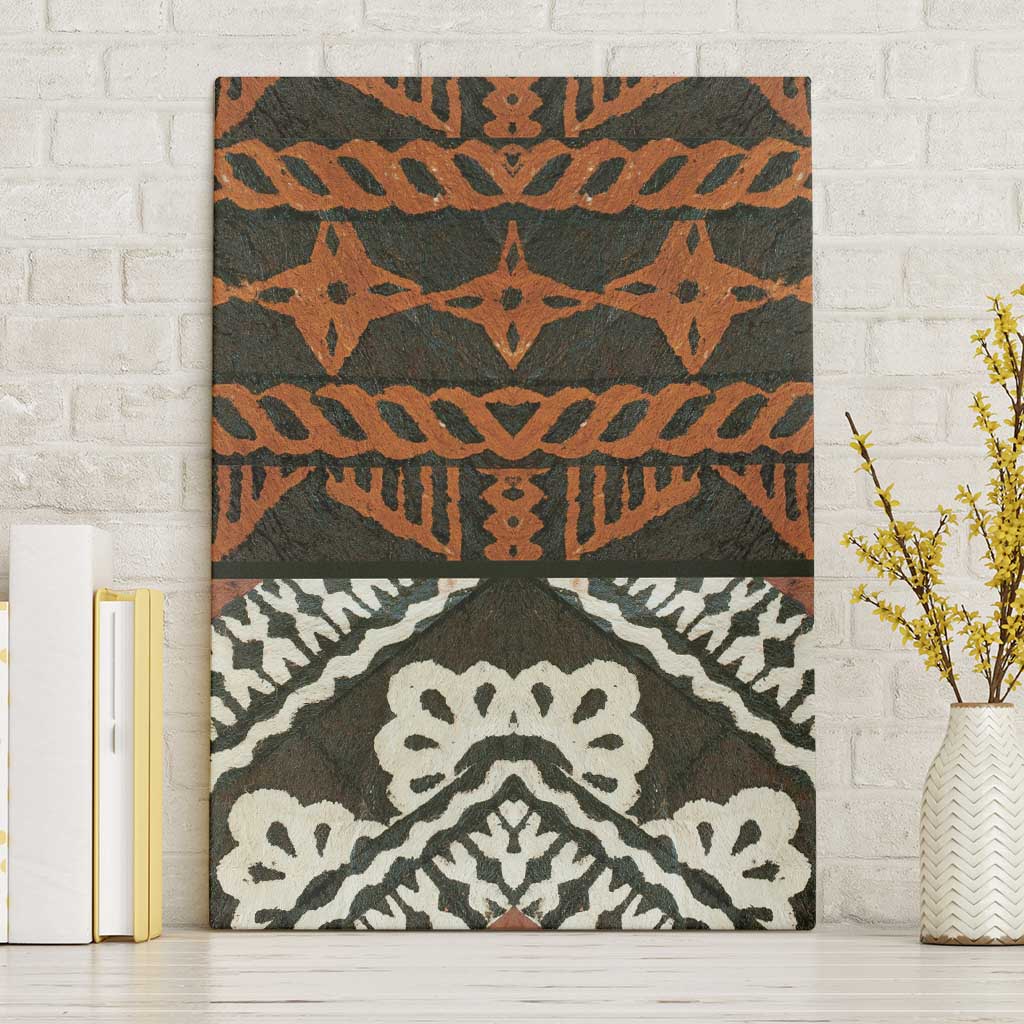 Bula Fiji Tapa Canvas Wall Art Fijian Masi Vintage Vibes LT14 Without Frame Brown - Polynesian Pride