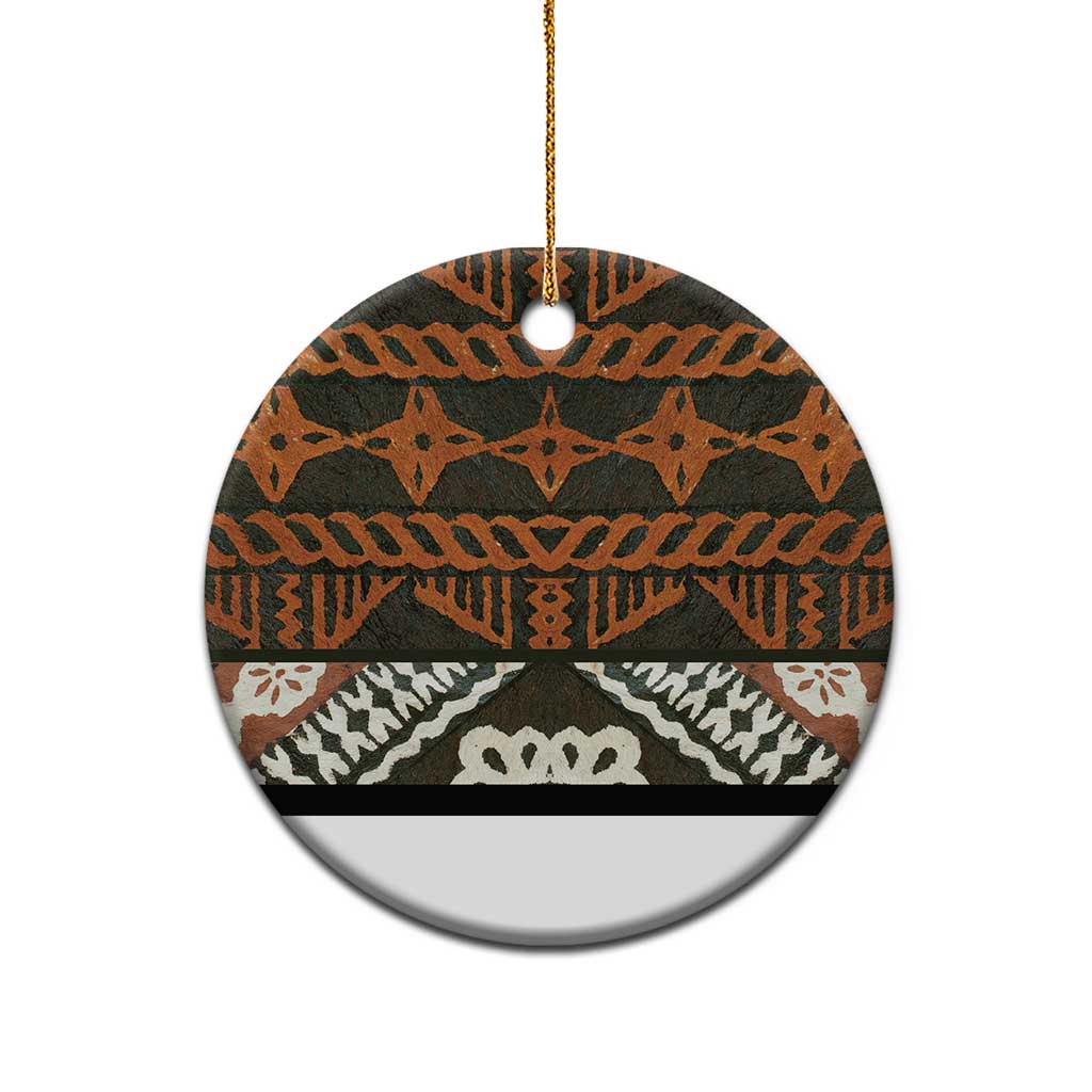 Bula Fiji Tapa Ceramic Ornament Fijian Masi Vintage Vibes - Polynesian Pride