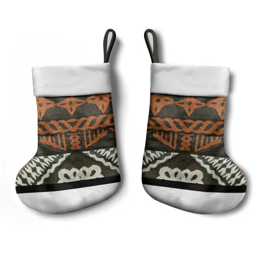 Bula Fiji Tapa Christmas Stocking Fijian Masi Vintage Vibes LT14 - Polynesian Pride